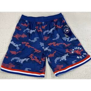 New York Mets Youth XL (18/20) Mesh Shorts Camo Blue Red MLB NEW WITH TAGS!!!!